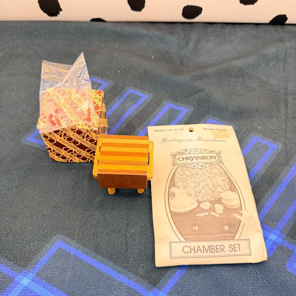 Concord Miniatures Butcher Block Table Dollhouse Furniture Brown Wood 1:12 Scale
